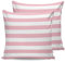 ALAGEO wasserdichte Kissenbezüge für den Außenbereich, Terrassenmöbel, rosa und weiße Streifen, dekorativ, gestreift, 2er-Set, Kissenbezüge für Sofa, Couch, Stuhl, 45,7 x 45,7 cm