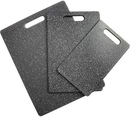 IMBTECH 3 Pieces Marble Plastic Chopping Board Sets, Cutting Boards, Large Non-Slip, Easy Grip Handle, Best for Cutting and Slicing Vegetables, Fruit, Meat, and Cheese