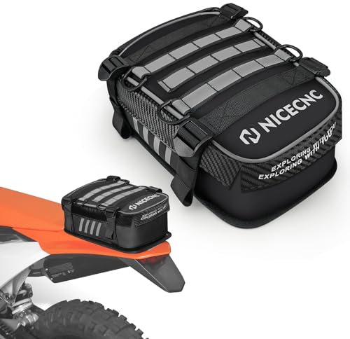 NICECNC Motorrad-Heckkotflügeltasche, Dirt-Bike-Schutzblechtasche mit Werkzeug-Rolltasche, Dirt-Bike-Werkzeugtasche, universal, Motocross-Enduro-Fender-Tasche, Zubehör, Aufbewahrung, passend für
