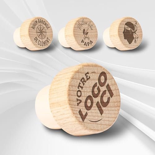 GRAVURE CONCEPT Bouchon de Bouteille en Bois Personnalisable - Bouchon Humour À Personnaliser (KLAVAN)