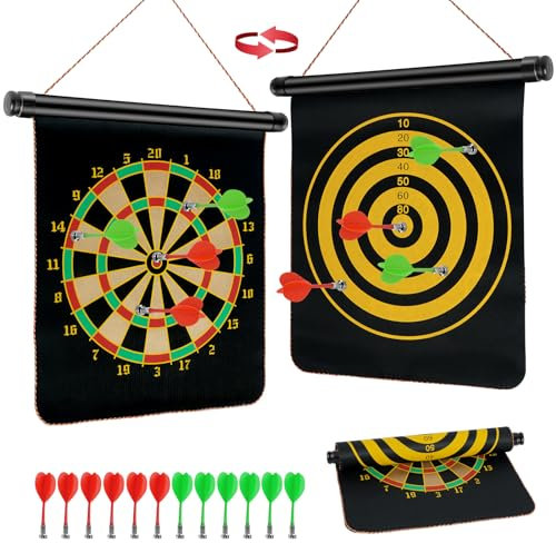 flintronic Dartscheibe Magnetisch, Ø30cm/12Zoll, Magnetisch Sichere Dartscheibe mit 14 Dartpfeilen, Dartscheibe Junge Spielzeug Geschenk für Drinnen und Draußen Party Spiel,für Kinder und Erwachsene