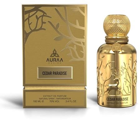 Cedar Paradise 100ml Extrait de Parfum by Auraa Desire | Strong Spicy Fresh Luxury Unisex Fragrance with Oud Saffron & Amber Scent