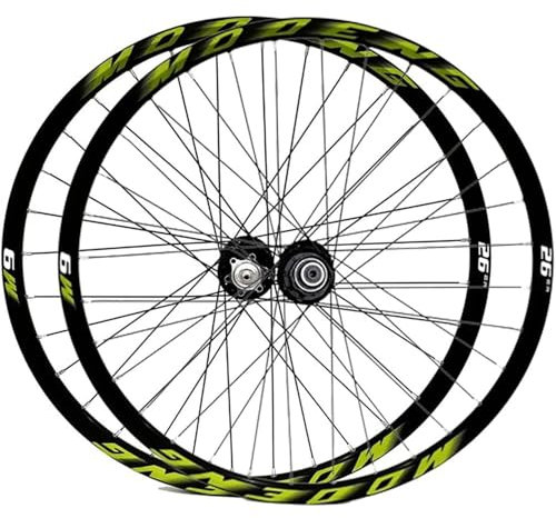 NBTRXWAFR Mountainbike-Laufradsatz 26 27.5 29 Zoll MTB-Laufradsatz Schnellspanner Scheibenbremse 32H Felge Vorne Hinten Räder Für 8/9/10/11 Gang Kassette,Grün,29inch