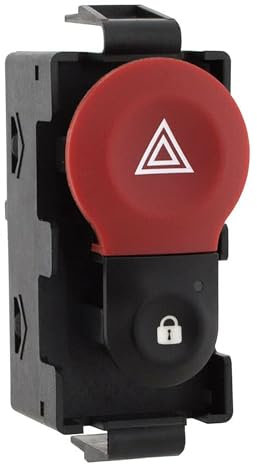 Interrupteur Bouton de Feux de Détresse Warning AVEC Centralisation des Portes compatible avec CLIO III KANGOO II MODUS - 252105246R 8200214896 8200409382