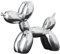 YOYUMI Galvanisiert Ballon Hund Skulptur, Luxus Ornament, Harzstatue für Wohnzimmer Schlafzimmer Bürodekor, Hochglanz Finish Dekorative Statuen, Silber, 18 x 20 x 9 cm