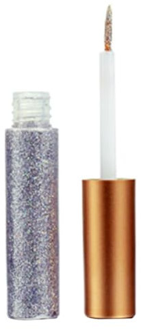 Glitzer Eyeliner glänzender metallischer flüssiger Eyeliner wasserdichte Sternenpailletten Augen kosmetisch grau 5ml, Glitzer