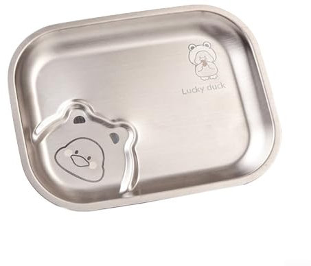 304 Edelstahl Snackteller kindersicher, bruchsicheres Design für verschiedene Anlässe geeignet (Ente)