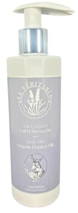 Le Véritable - Lait Corporel au Lait d’Ânesse Bio – 200 ml – Sans Parfum – Hydratant Naturel Peaux Sensibles – Hypoallergénique, Vegan – Bébé, Adulte, Femme Enceinte – Made in France