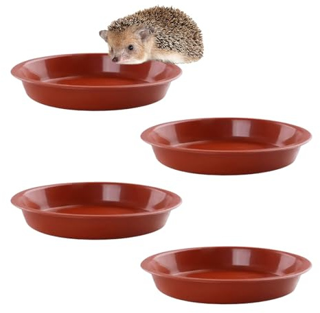 Billowvolve Lot de 4 bols à eau et aliments hérissés, largeur : 13 cm, profil bas, profondeur : 2 cm, résistant aux intempéries et au gel, convient pour une utilisation en extérieur et dans le jardin