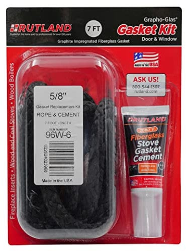 Rutland Products GRAPHOGLAS Dichtungsset Ersatzseil, 2,8 x 1,6 cm, Seil und Zement, schwarz, 6,35 x 19,68 x 26,67 cm