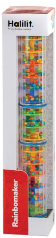 Halilit Giant Rainbomaker Musical Instrument. Rain Maker Shaker Musical Toys for Kids & Toddlers. Brightly Coloured Rain Stick. Suitable for Boys & Girls from 12 months + (Colours May Vary)