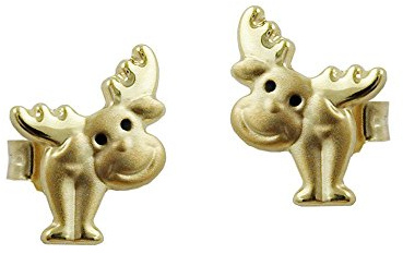 Kinderschmuck Ohrringe Ohrstecker Elch 375er Gelbgold Echtgold Ohrschmuck