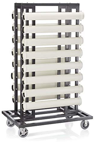WAS 2301 000 Stahl Transportwagen für Abgrenzungspfosten, 123cm x 80cm x 193cm