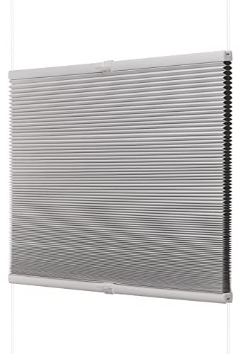 Ventanara® Waben Plissee ohne Bohren Weiß verdunkelnd Klemmfix Plisseerollo Faltrollo verspannt inklusive Premium Klemmträger 75 x 130 cm