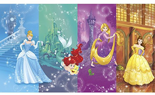 RoomMates JL1391M Disney Prinzessinnen-Szenen Spray und Stick entfernbares Wandbild – 3,2 m x 1,8 m