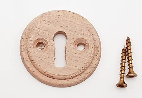 Rosace Ronde, Clé L, 50mm, Bois Brut