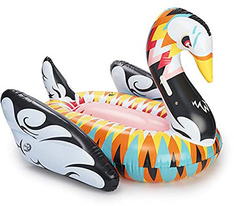 BEACHTOY Aufblasbare Matratze Schwan, Design Riesenschwimmer, 2-3 Personen, 190 x 190 x 130 cm, Riesengröße