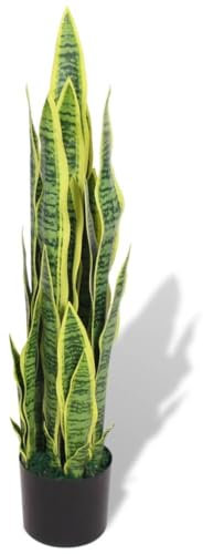 vidaXL Planta Artificial Sansevieria con Macetero 90 cm Verde Maceta Plástico