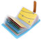 10 Couleurs Porte Cartes de Crédit Femme Homme Cuir - 26 Fentes (Bleu)
