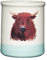 KitchenCraft Apple Farm Handgefertigter Hamish Highland Cow Keramik-Utensilienhalter, Creme/Salbeigrün, 12.5 x 12.5 x 14.6 cm