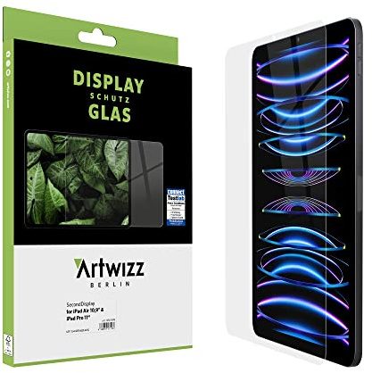 Artwizz SecondDisplay Schutzglas für iPad Pro 11 Zoll, 2022/2021/2020 (4. / 3. / 2. Generation) / iPad Air 10,9 Zoll – 9H Displayschutz Hartglas Schutzfolie, ultra-klar, kratzfest & hüllenfreundlich