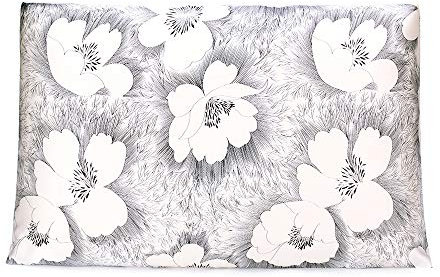 OLESILK Seidenkissenbezug Seide kopfkissenbezug Haar- und Hautpflege mit Weiß-Schwarz Blumen Gedruckt, 1 Stück, 40x60cm