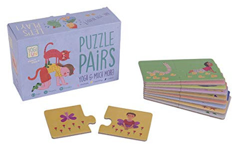 Lúdilo YF-006 Puzzle-Karten, Familie, Yoga-Spiel für Kinder, Blau