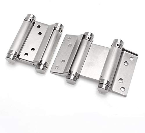 Ranbo 102mm cerniera a molla a doppia azione,cerniere per porte a battente due vie in 304 Acciaio Inox,chiusura automatica,tensione regolabile,per pendolo,saloon,caffè,bar.carico massimo20 kg(2 pz)