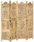 vidaXL Mangoholz Massiv Raumteiler 4-TLG. Handgeschnitzt Klappbar Trennwand Paravent Spanische Wand Umkleide Sichtschutz 160x165cm