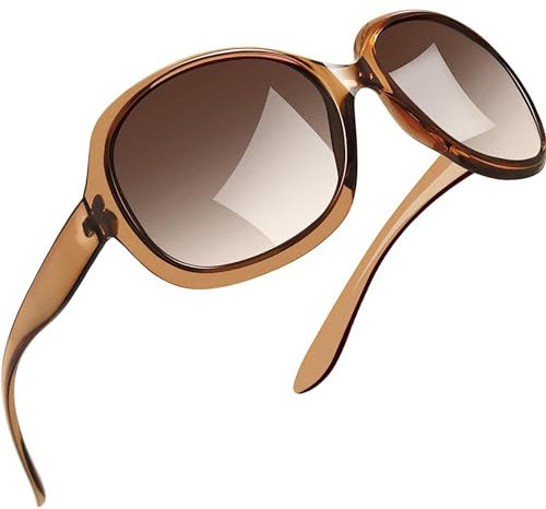 Joopin Occhiali da Sole da Donna Polarizzati Vintage Rettangolari Quadrati Grandi Occhiali da Sole UV400 Protezione (Marroni)