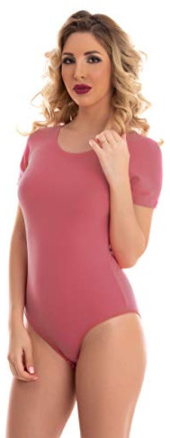 Magi Body da donna a maniche corte e girocollo, da donna, vestibilità ottimale, sportivo, da danza, Rosa cenere, M