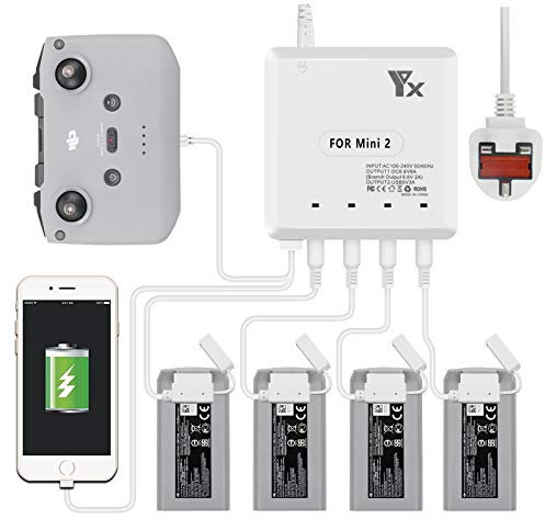 LYONGTECH 6 in 1 Rapid Multi Battery Charger for DJI Mini 4K,2,Mini SE/2 SE Drone,Charge 4 Batteries Simultaneous,Charging Hub Accessories