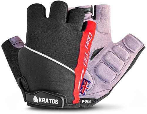 Kratos Guantes de Ciclismo Medio Dedo Guantes Gel Acolchados Antideslizantes Racing Racing Ciclo de Carretera BMX Bicicleta de montaña MTB y Bicicleta de la Ciudad para niños Hombres Mujeres