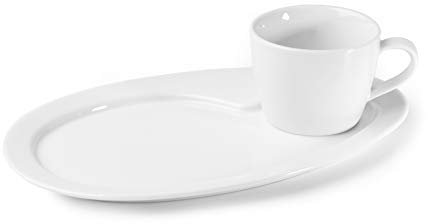 Holst Porzellan KT 004 2 MP 160 - Juego de tazas de café y cappuccino (porcelana, 0,22 L, con bandeja para aperitivos)