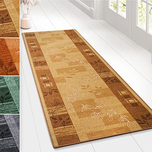 der Meisterei Teppichläufer auf Maß Flur Läufer Brücke Teppich Agadir Akzent Wohnteppich beige Meterware rutschfest 67 cm breit 67 x 130 cm
