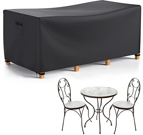 BROSYDA Schutzhülle Gartenmöbel (125x63x74cm), Gartenmöbel Abdeckung Wasserdicht 600D ,mit Großem Lufteinlass, Gartenmöbel Abdeckung für Sofa, Tisch, Stühle, Gartentische Terrassenmöbel