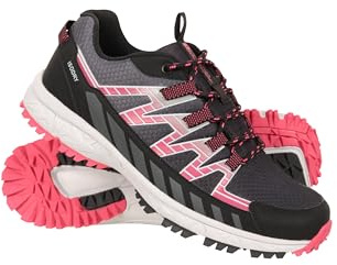 Mountain Warehouse Lakeside Trail Waterproof Womens Walking Shoe - Phylon Midsole Hiking Boots, Lightweight, Mesh Upper Ladies Trainers - Spring Summer, Outdoors Jet Black Adult Shoe Size 6