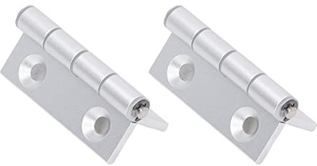 2 Pièces Charnières en Aluminium Ouvertes Plates Pliables avec Douille en Résine Charnières épaissies pour Portes Coffres Réfrigérateur, Boîtes