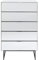 Kare Design Kommode Soran, Schwarz, Glas verspiegelt, 5 Schübe, Soft-Close, Stahlgestell, 114x65x40 cm (H/B/T)