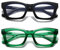 Hubeye 2er-Pack Retro Lesebrille für Damen Übergröße Anti-Blaulicht-Computerlesegerät Katzenauge Rahmen Modische Damenbrille 2.00