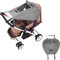 Parasole per Passeggino, Parasole Passeggino Universale,Universale Regolabile UV 50+, Regolabile Parasole universale passeggino con Lucernario, telo parasole per carrozzina e passeggino, Grigio