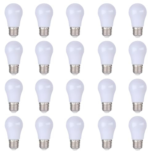 WULUN 20er Set LED A50 3W E27 Beleuchtung Glühbirnen, Kaltweiß 6000K 220V LED Leuchtmittel Birnenform für Außen und Innen Party Deko, Nicht Dimmbar