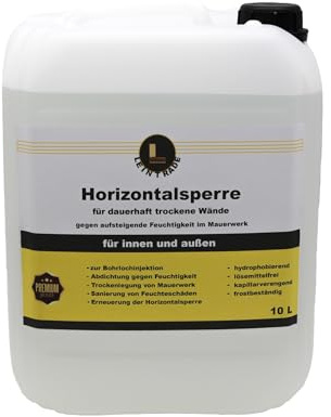 Leintrade Trockene Wand (10L) dauerhafte Horizontalsperre für innen und außen Verkieselung Kellerabdichtung Bohrlochinjektion 10L Inhalt