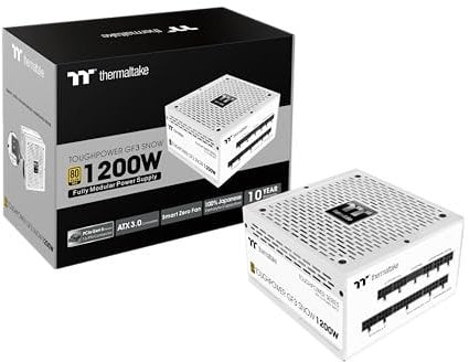 Toughpower GF3 1200W | PC-ATX-3.0-Netzteil | PCIe Gen 5.0 | 80-Plus-Gold | voll-modular | leiser 140 Lüfter | EU Zertifiziert | Snow Edition