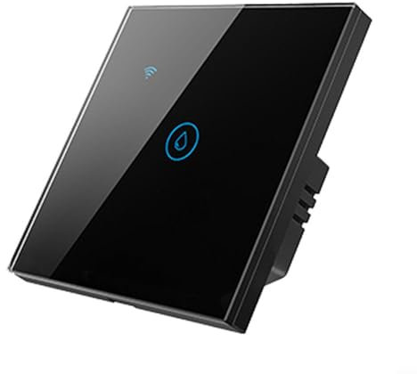 Interrupteur de chauffe-eau WiFi intelligent 40 A, commande vocale Smart Touch Interrupteur mural Smart Life/Tuya APP Télécommande (Noir)