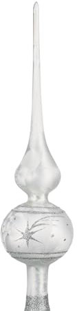 Navidacio Weihnachtsbaumspitze | Groß 35cm in Ice Weiss Silber Komet Baumspitze Spitze Tannenbaumspitze Christbaumspitze Weihnachtsbaum Christbaum Tannenbaum Christmas Tree Top