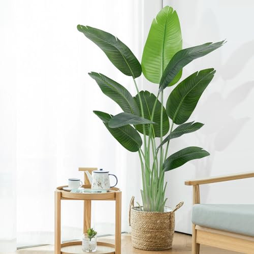 Keeplush Artificial Bird of Paradise Plant Outdoor 150CM Fake Tropical Banana Tree with 10 Leaves-Perfect Faux Plants for Indoor, Floor Plant in Pot for Home Decor in Living Room Office Bedroom 1Pack