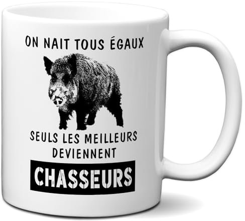 L'Esprit Des Anges Tasse-Mug Chasse Sanglier Humour - Seuls les Meilleurs deviennent Chasseurs - Idée Cadeau Personnalisé Original Papa Anniversaire Parrain