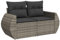 vidaXL Canapé de Jardin 2 Places avec Coussins, Siège avec Housse, Meuble de Terrasse Patio Balcon Cour Extérieur, Gris Résine Tressée