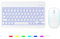 Clavier Souris sans Fil TECURS Clavier pour iPad/Samsung/Lenovo/iPhone Tablette Silent Rétroéclair, Bluetooth Clavier et Souris Léger Rechargeable Portable AZERTY pour iOS, Android (Blanc)